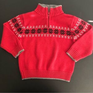 Gymboree Holiday Classics Half-Zip Snowflake Sweater Size 3